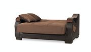 Brown microfiber / bonded leather sleeper sofa by Casamode additional picture 4