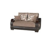 Brown chenille / bonded leather sleeper sofa additional photo 4 of 7