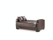 Brown pu leather modern sofa / sofa bed w/ storage additional photo 4 of 4