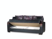 Black pu leather modern sofa / sofa bed w/ storage by Casamode additional picture 3