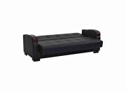 Black pu leather modern sofa / sofa bed w/ storage additional photo 4 of 9