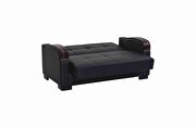Black pu leather modern sofa / sofa bed w/ storage additional photo 5 of 9