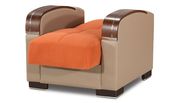 Orange chenille fabric modern sofa / sofa bed w/ storage by Casamode additional picture 2