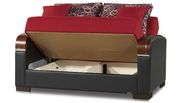 Red polyester fabric modern sofa / sofa bed w/ storage by Casamode additional picture 6