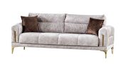 Beige velvet fabric sofa bed in modern style by Casamode additional picture 2