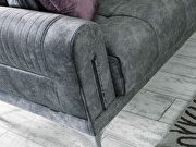 Gray velvet fabric sofa bed in modern style by Casamode additional picture 2