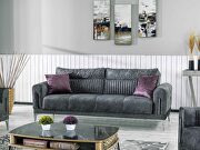 Gray velvet fabric sofa bed in modern style by Casamode additional picture 3