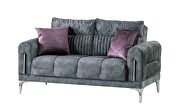 Gray velvet fabric sofa bed in modern style by Casamode additional picture 6