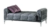 Gray velvet fabric sofa bed in modern style by Casamode additional picture 7