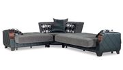 Gray unique design sectional w/ bed/storage additional photo 2 of 4