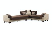 Brown/cream unique design sectional w/ storage/bed by Casamode additional picture 2