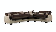 Brown/cream unique design sectional w/ storage/bed additional photo 3 of 4
