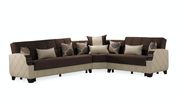 Brown/cream unique design sectional w/ storage/bed additional photo 4 of 4