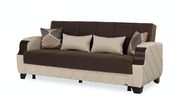 Two-toned brown/cream sofa bed w/ storage additional photo 4 of 9