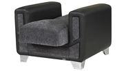 Chenille gray fabric modern chair by Casamode additional picture 2