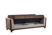 Brown velvet casual style sleeper sofa by Casamode additional picture 4