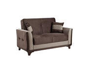 Brown velvet casual style sleeper loveseat by Casamode additional picture 2