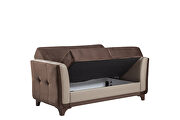 Brown velvet casual style sleeper loveseat by Casamode additional picture 3