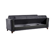 Gray velvet casual style sleeper sofa by Casamode additional picture 5