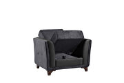 Gray velvet casual style sleeper sofa by Casamode additional picture 8