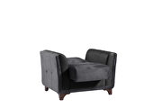 Gray velvet casual style sleeper chair by Casamode additional picture 3