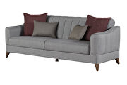 Gray chenille casual style channel tufted sofa by Casamode additional picture 3