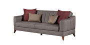 Brown chenille casual style channel tufted sofa by Casamode additional picture 3