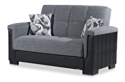Two-toned fabric / leather loveseat sleeper by Casamode additional picture 6
