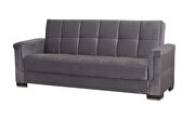 Gray microfiber sofa sleeper w/ square tufted pattern by Casamode additional picture 2