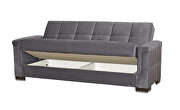 Gray microfiber sofa sleeper w/ square tufted pattern by Casamode additional picture 3