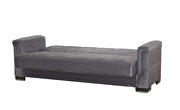 Gray microfiber sofa sleeper w/ square tufted pattern by Casamode additional picture 4
