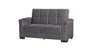 Gray microfiber sofa sleeper w/ square tufted pattern by Casamode additional picture 5