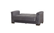 Gray microfiber loveseat sleeper w/ square tufted pattern by Casamode additional picture 3