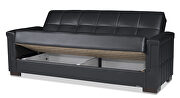 Black pu leatherette sofa sleeper by Casamode additional picture 6