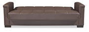 Brown pu leatherette sofa sleeper additional photo 4 of 6
