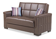 Brown pu leatherette loveseat sleeper by Casamode additional picture 6