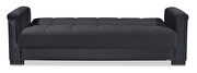 Two-toned black on black fabric / leather sofa sleeper by Casamode additional picture 4