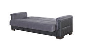 Gray microfiber / black pu leather sofa sleeper w/ square tufted pattern by Casamode additional picture 4