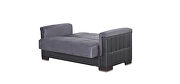 Gray microfiber / black pu leather sofa sleeper w/ square tufted pattern by Casamode additional picture 7