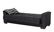 Black microfiber sofa sleeper w/ square tufted pattern by Casamode additional picture 4