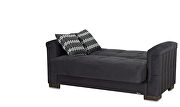 Black microfiber sofa sleeper w/ square tufted pattern by Casamode additional picture 7
