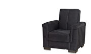 Black microfiber sofa sleeper w/ square tufted pattern by Casamode additional picture 8