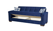 Blue microfiber sofa sleeper w/ square tufted pattern by Casamode additional picture 3