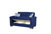 Blue microfiber sofa sleeper w/ square tufted pattern by Casamode additional picture 6