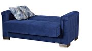 Blue microfiber sofa sleeper w/ square tufted pattern by Casamode additional picture 7