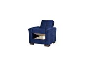 Blue microfiber sofa sleeper w/ square tufted pattern by Casamode additional picture 9