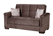 Brown microfiber sofa sleeper w/ square tufted pattern by Casamode additional picture 5
