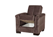 Brown microfiber chair sleeper w/ square tufted pattern by Casamode additional picture 2