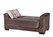 Brown microfiber loveseat sleeper w/ square tufted pattern by Casamode additional picture 3