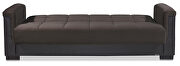 Two-toned chocolate fabric / brown leather sofa sleeper additional photo 4 of 6